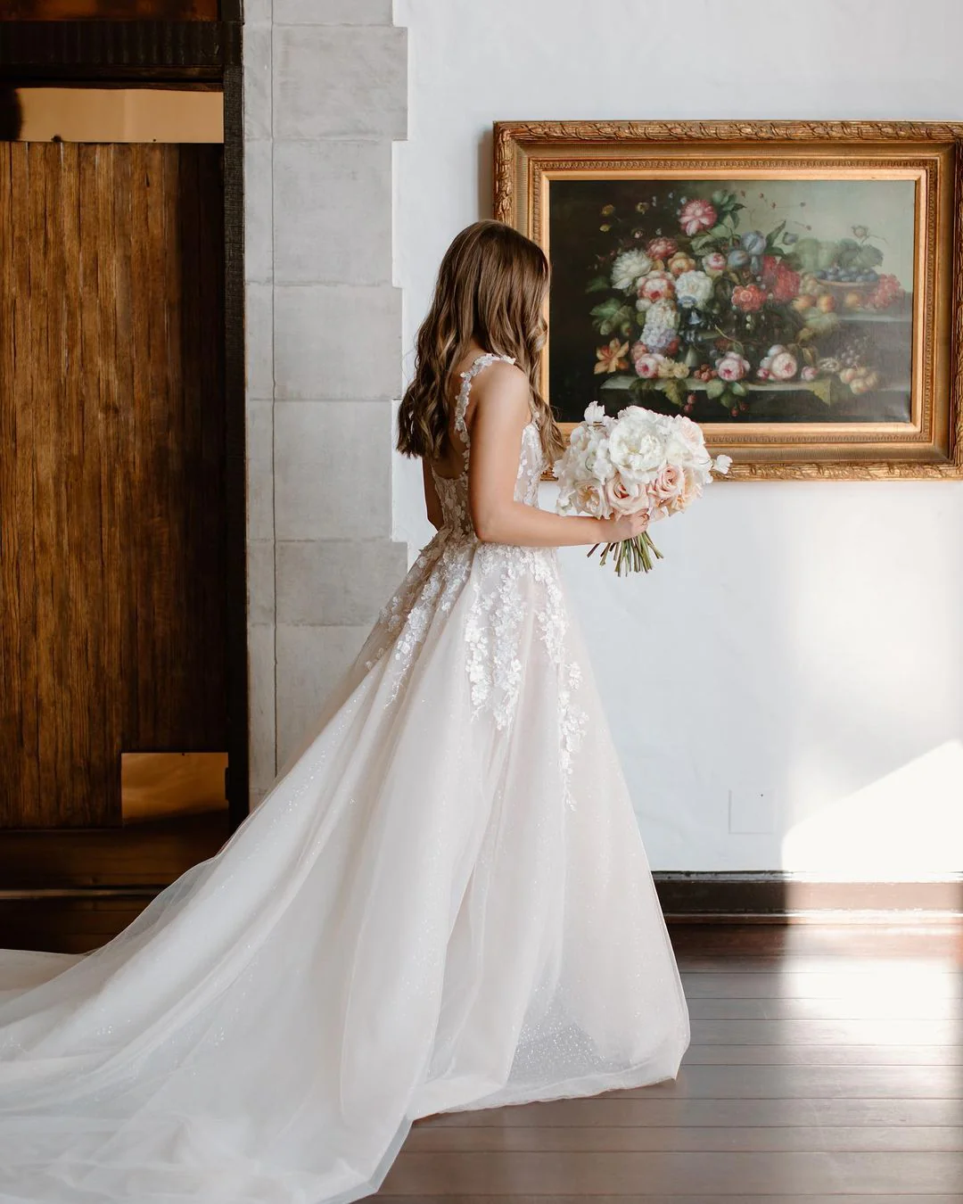 Fairy A Line Sweetheart Tulle Wedding Dress with Appliques