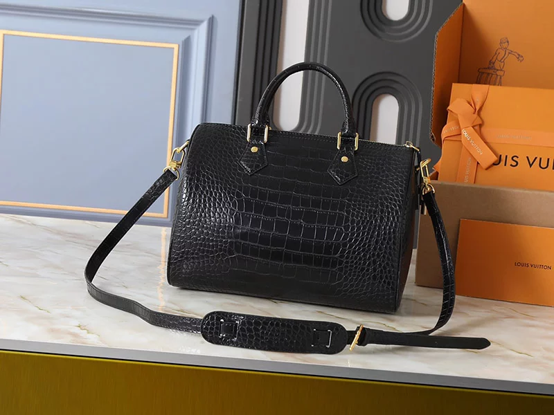 Crocodile Leather Medium 9.8″x5.9″x5.9″ Big 11.8″x8.3″x6.7″(2 Sizes) Handbag BB-18066