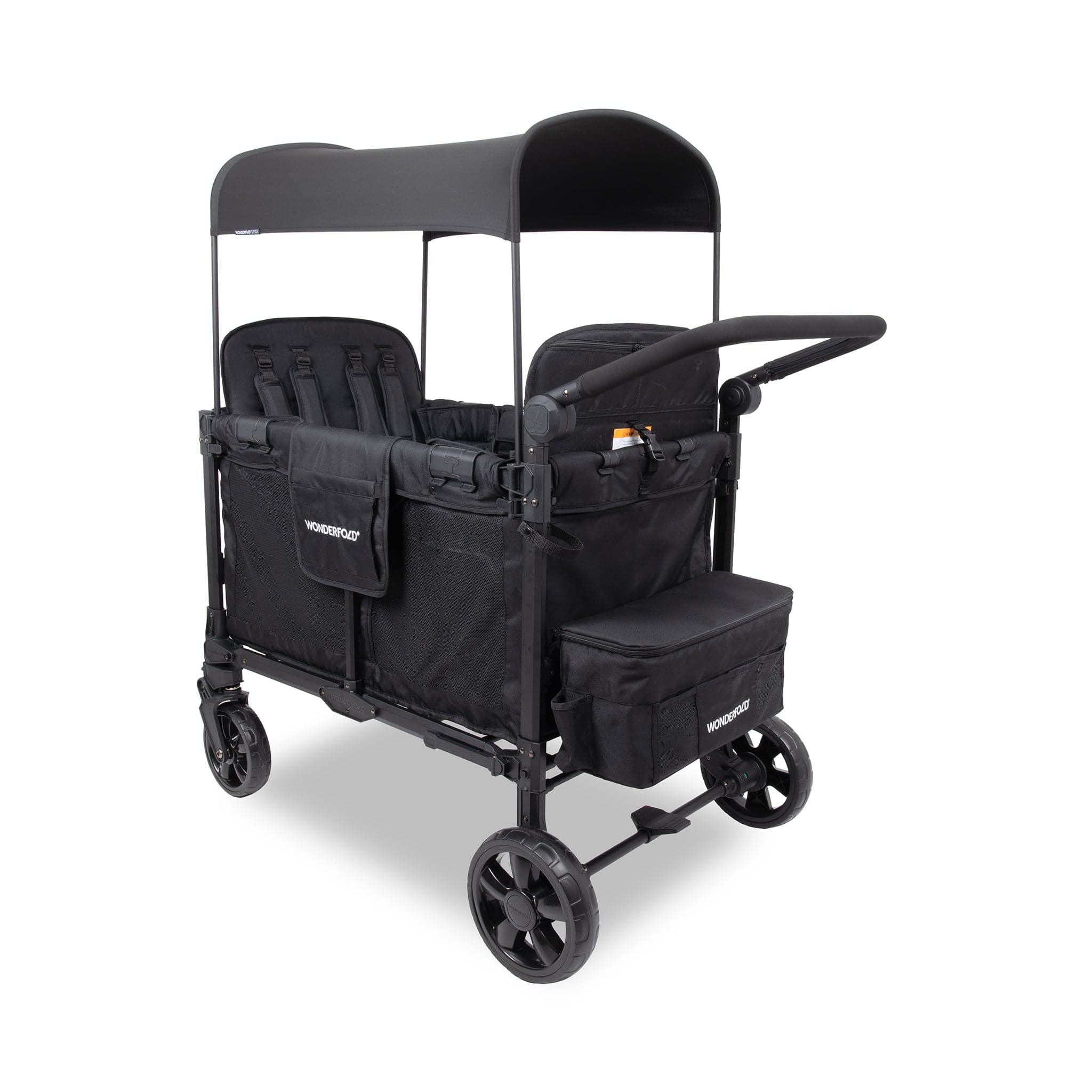 WonderFold W4 Elite Pro (4 Seater) Stroller Wagon - Jet Black