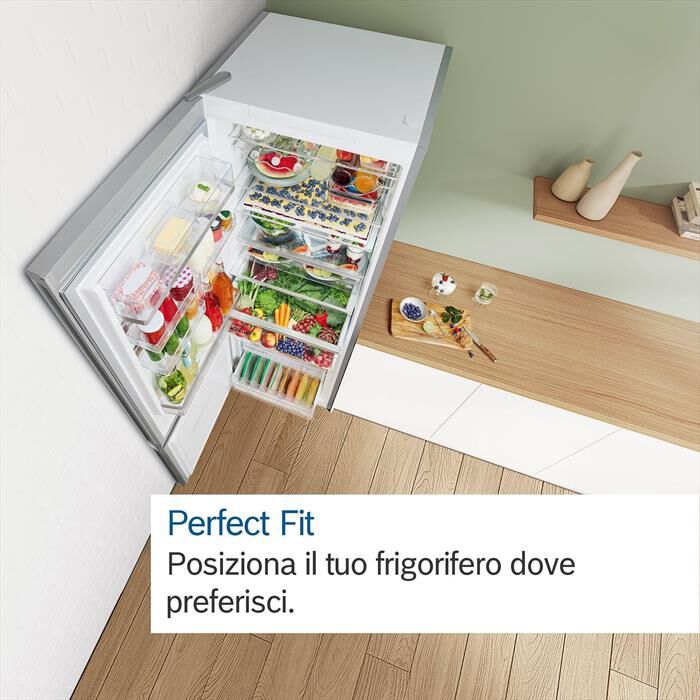 BOSCH - Frigorifero Combinato KGN36NLEA Classe E 186x60 cm-Metal look