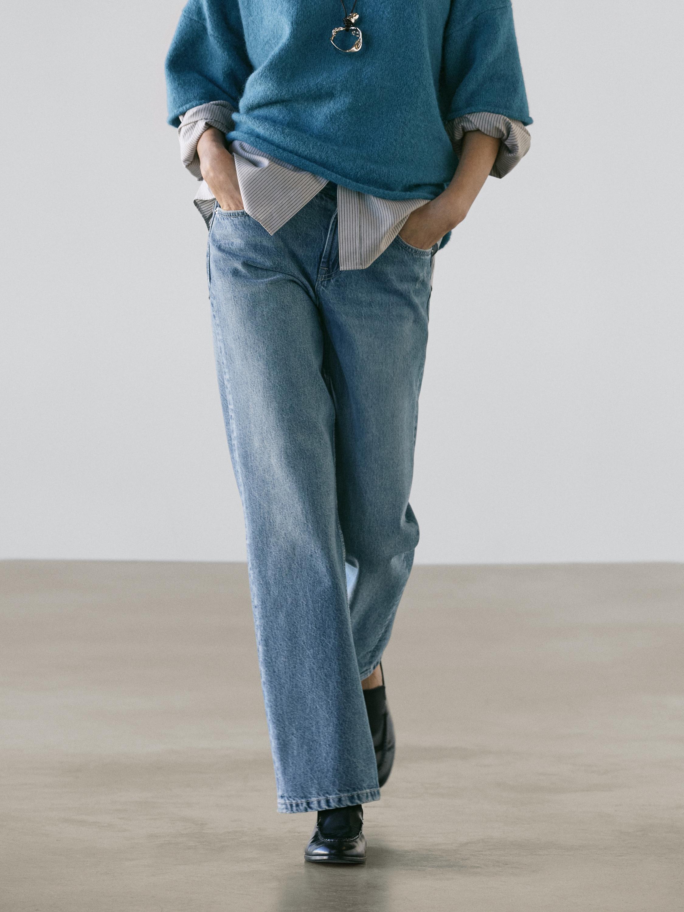 Jeans straight fit tiro bajo