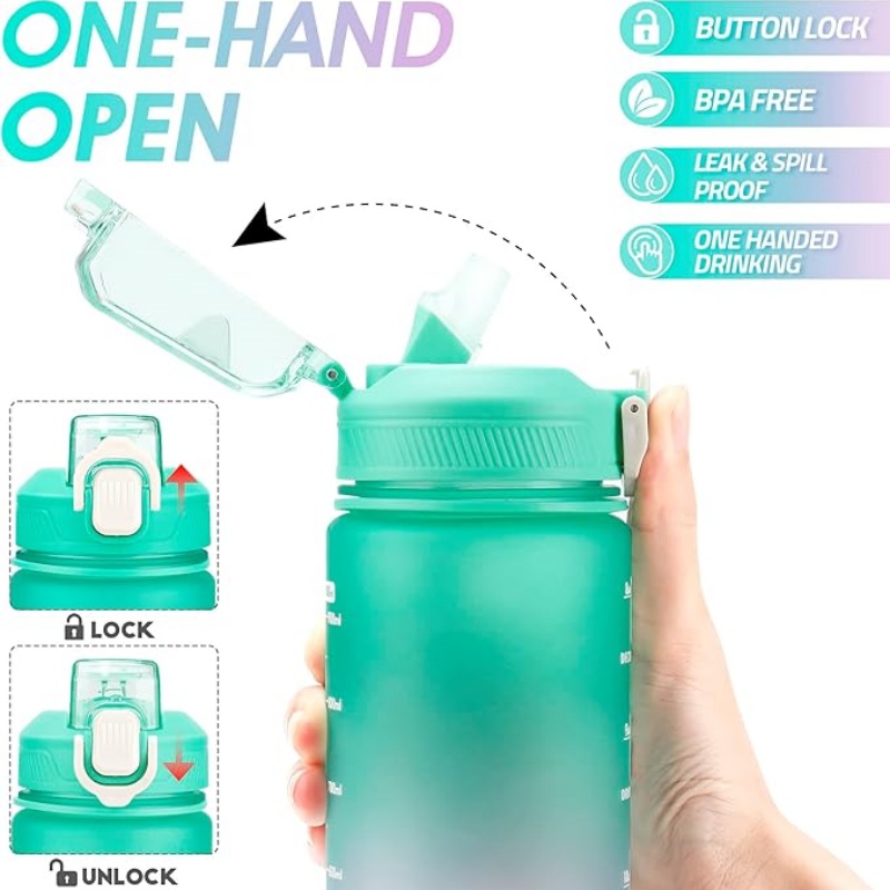 THERMOCLOUD Motivational Water Bottle with Time Marker