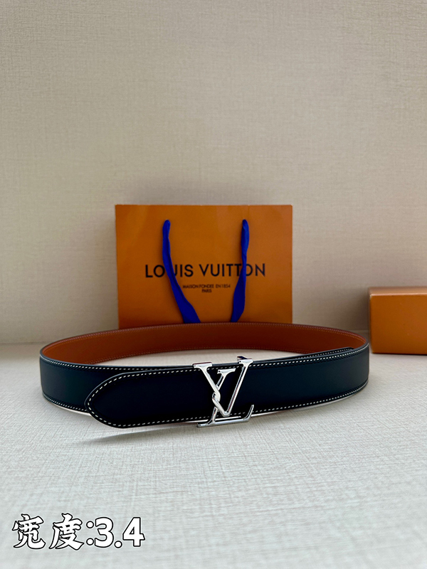 Fashion Top quality Adjustable steel Buckle 3.4cm Wide Real Leather Belt PD-862084