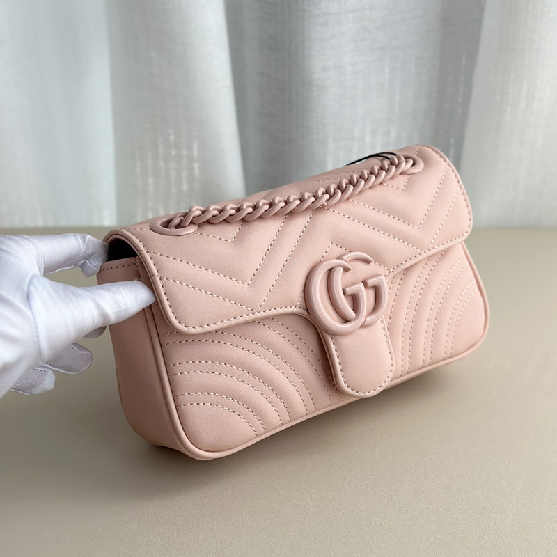 8.7″x2.4″x5.1″ Pink Leather Chains handbag BB-921277