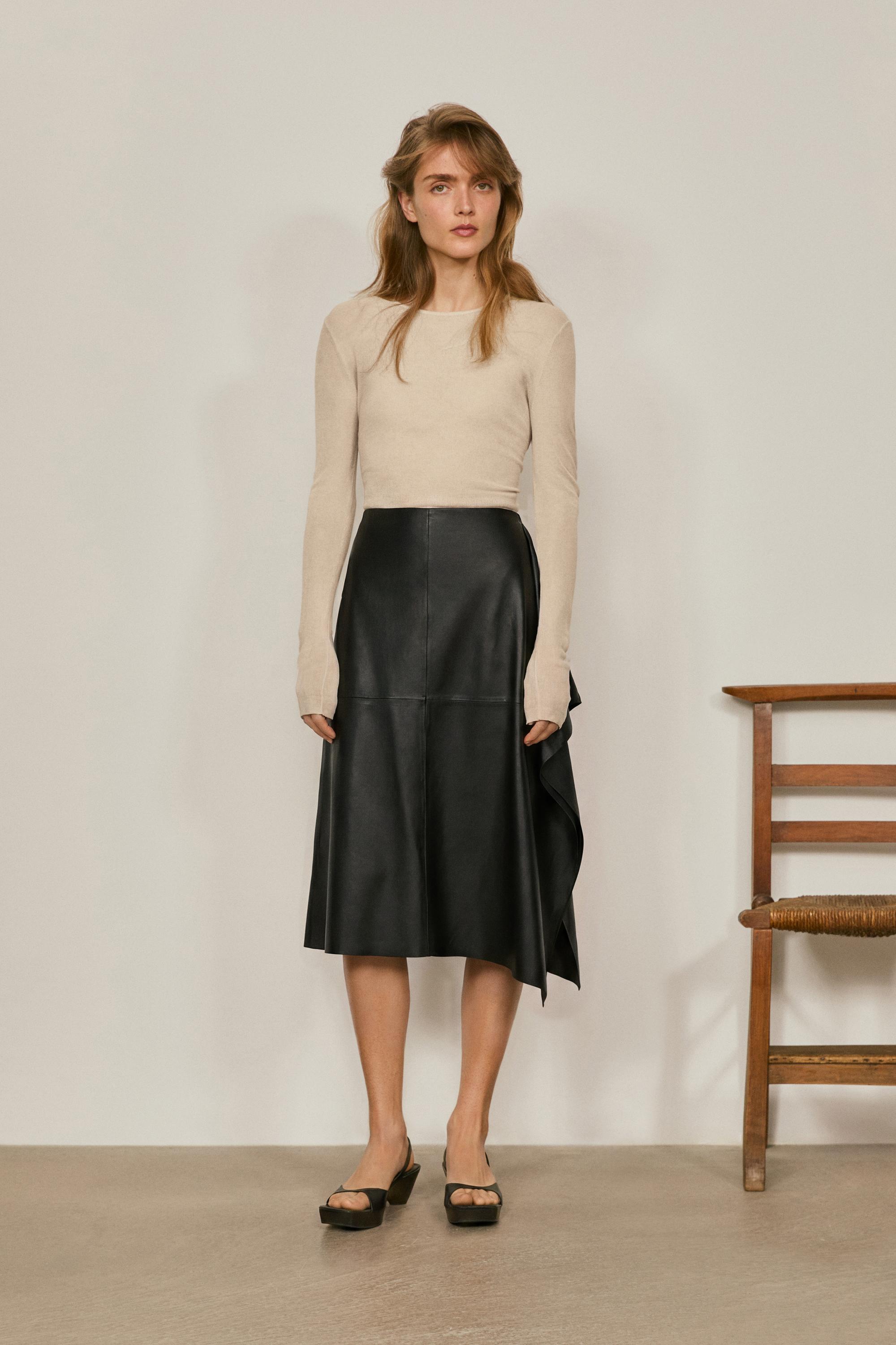 Falda midi piel napa - LIMITED EDITION