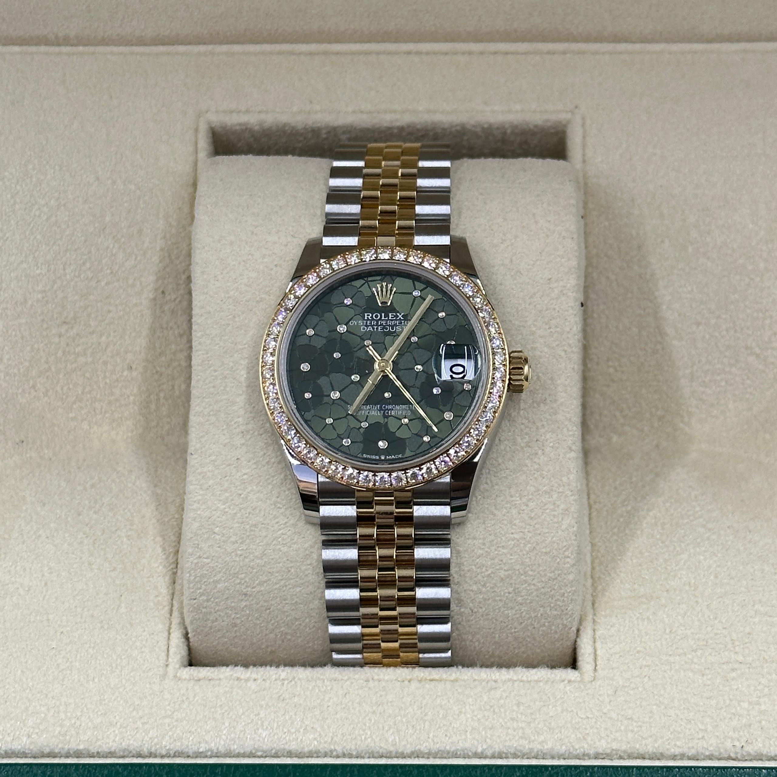 【Super Clone】RLX Datejust m278383-0031/0032 31mm Green Floral Dial Oyster Bracelet