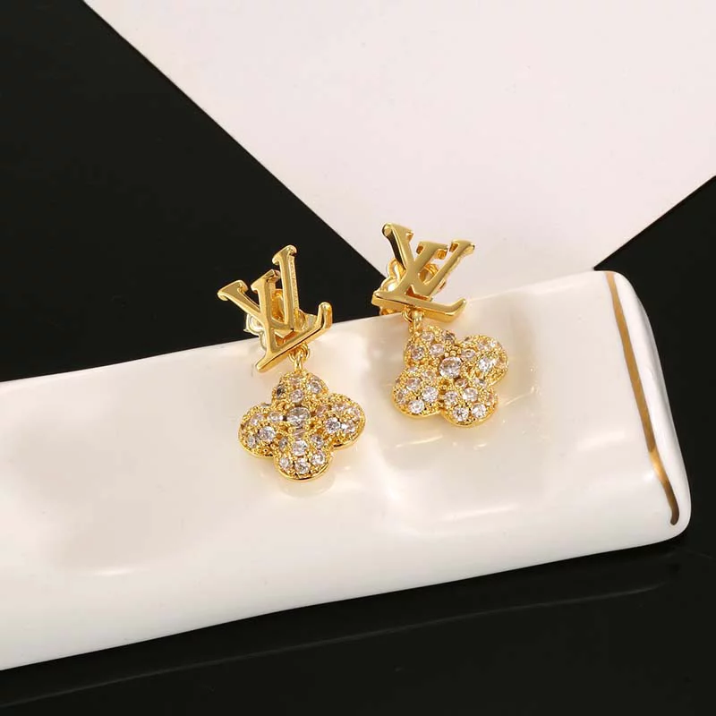 Elegant Stone-set Flowers Earrings ED-931318