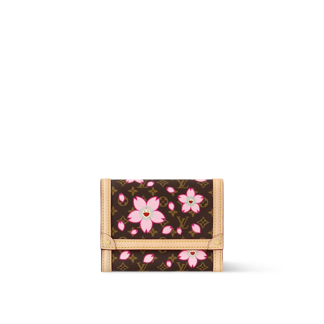 【Louis Vuitton】Takashi Murakami Collaboration ◆Folding Wallet Cherry Blossom Limited Edition M13427 M13433