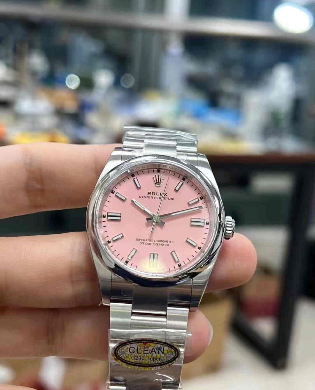 Clean Factory 126000 Pink Dial – 36mm OP Replica