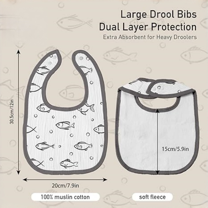 CLOUDBABY-BIB Muslin Drool Bibs for Boys Girls