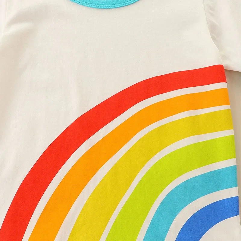 Rainbow Print Ringer T Shirt