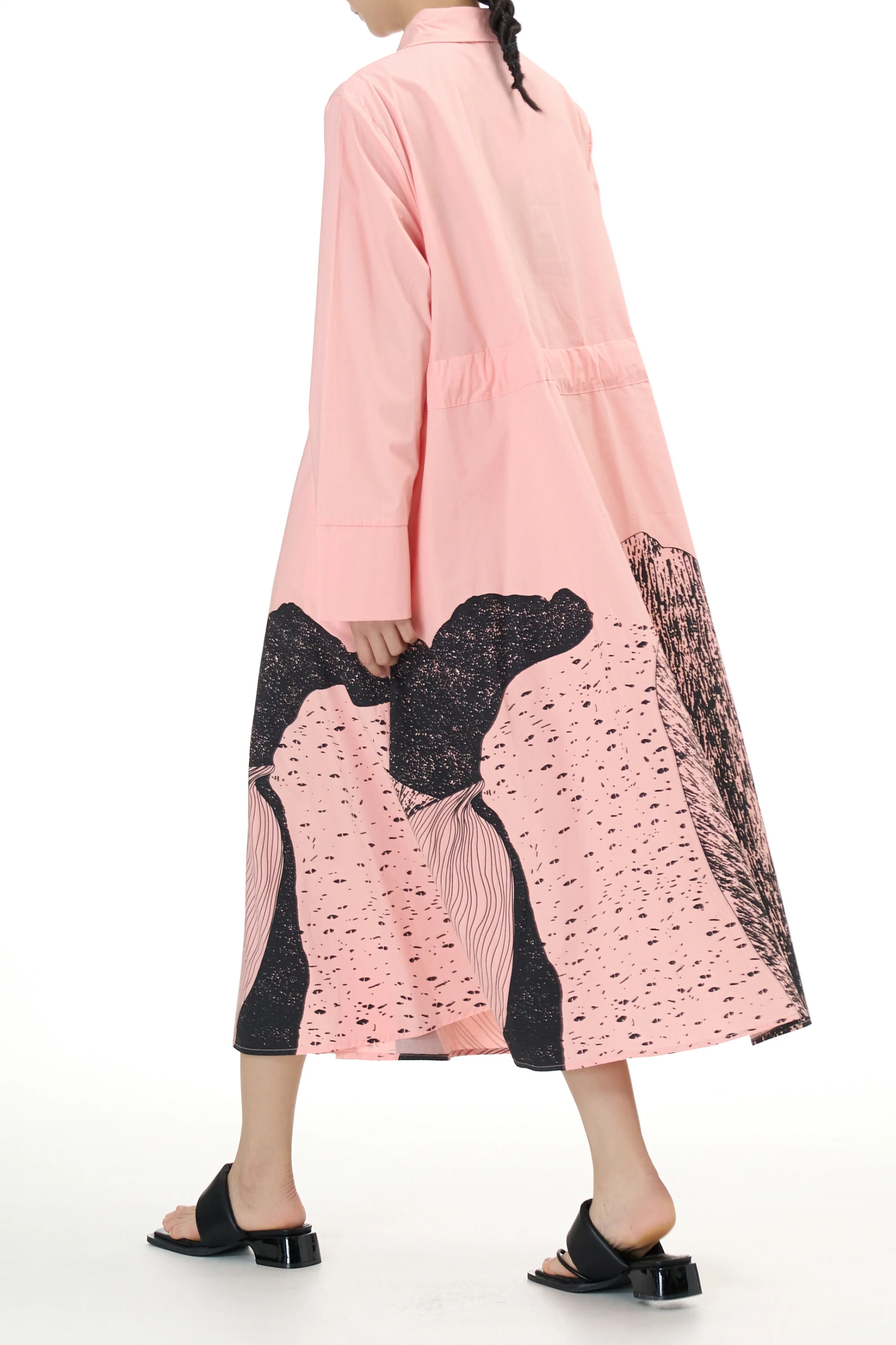 Peach Fuzz Belted Shirt Dress