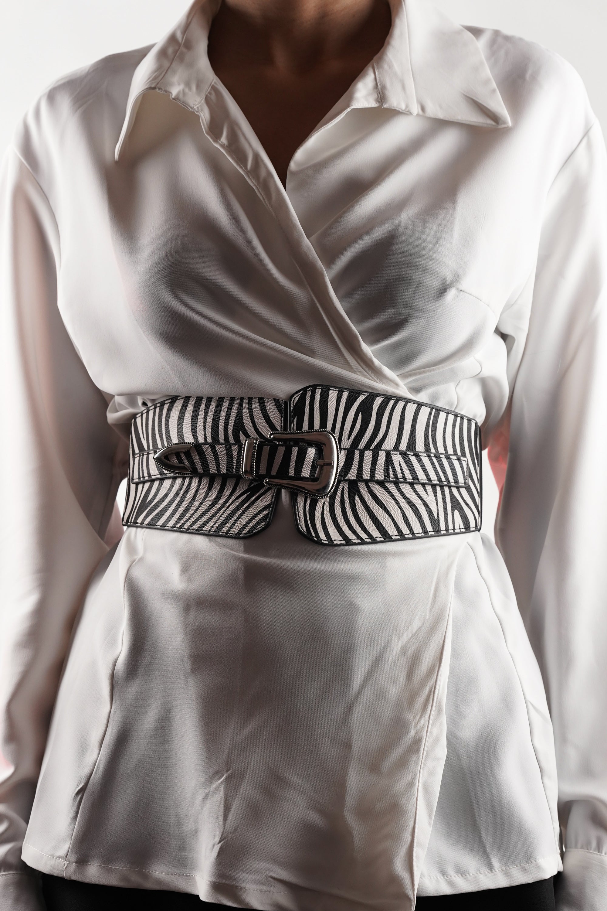 Zebra Print Wide Belt