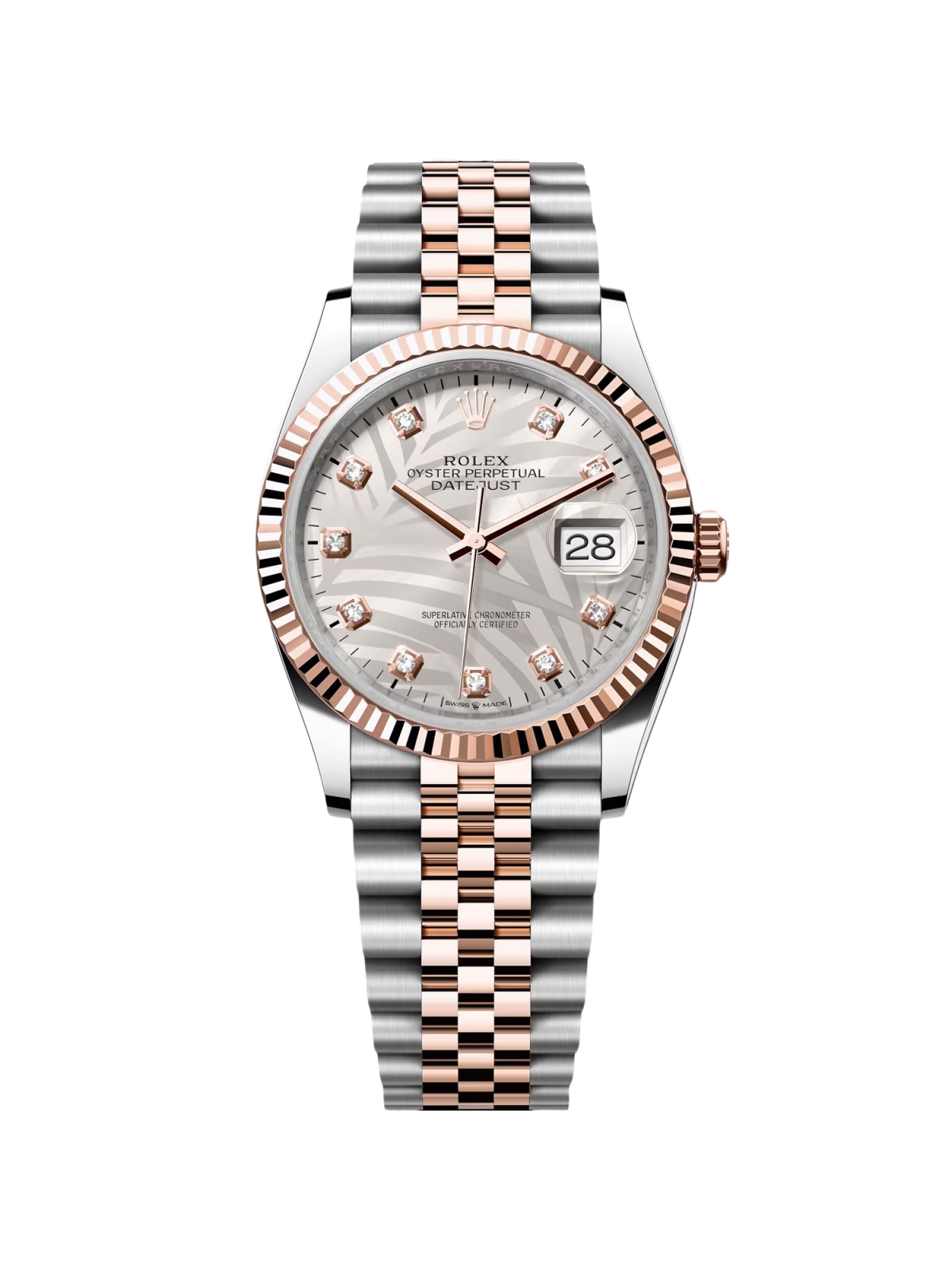 Rolex  Datejust 36mm 126231 Silver Palm Motif Dial 36mm