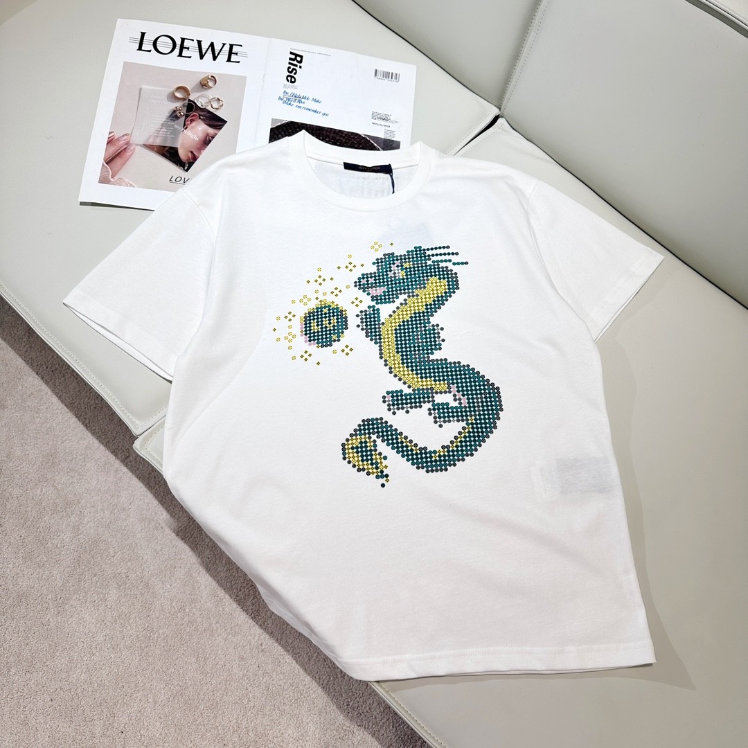 LV 24ss Spring Dragon Year Limited Cotton T-shirt
