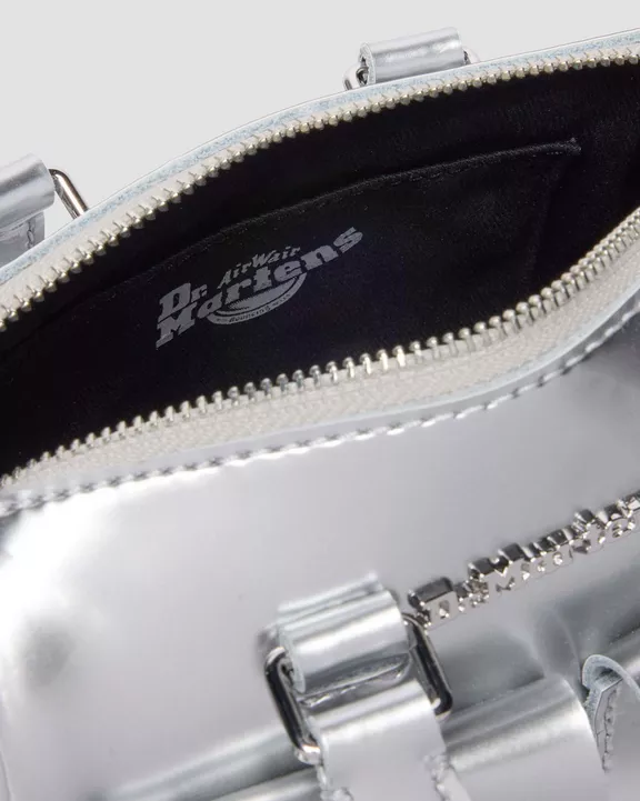 Mini Top Handle Bag Silver Metallic Patent Lamper