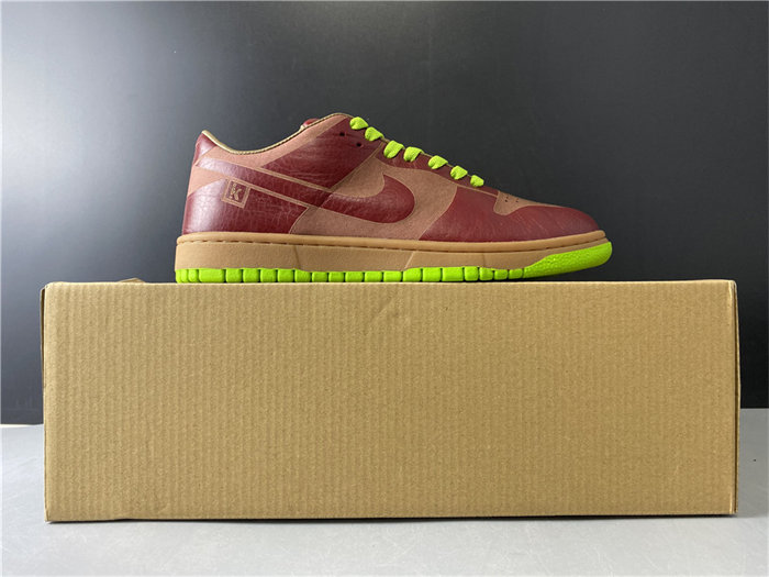 NK Dunk Low 1-Piece Laser Varsity Red Chartreuse 311611-661