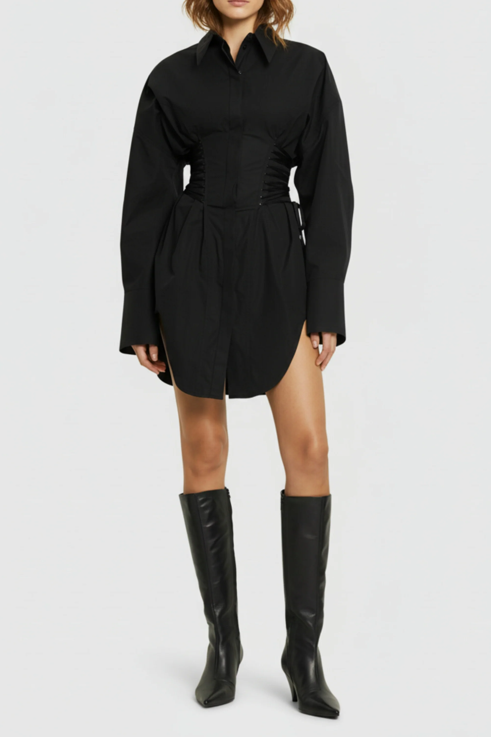 Black Tie-up Shirt