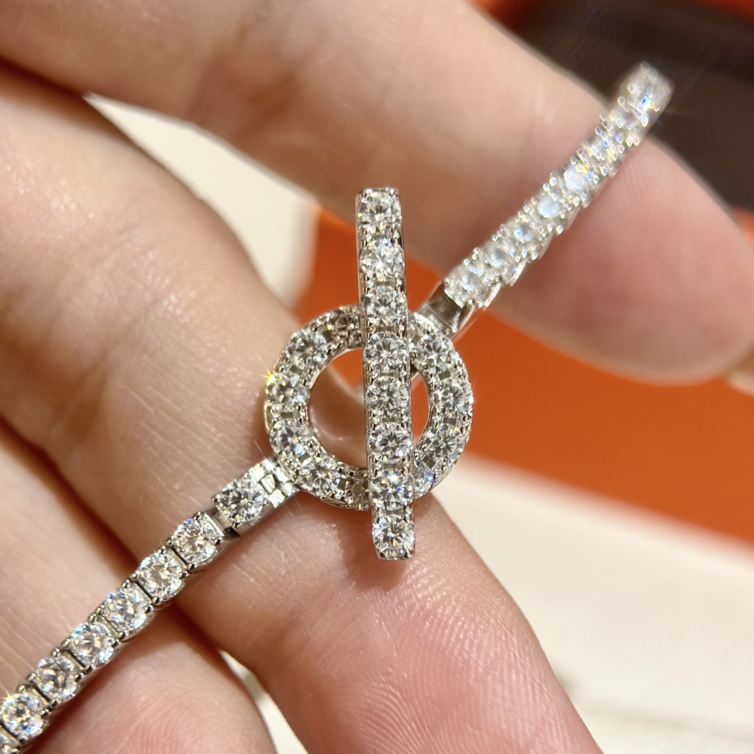 Classic Full Diamond Silver Bracelet HHSL-911001