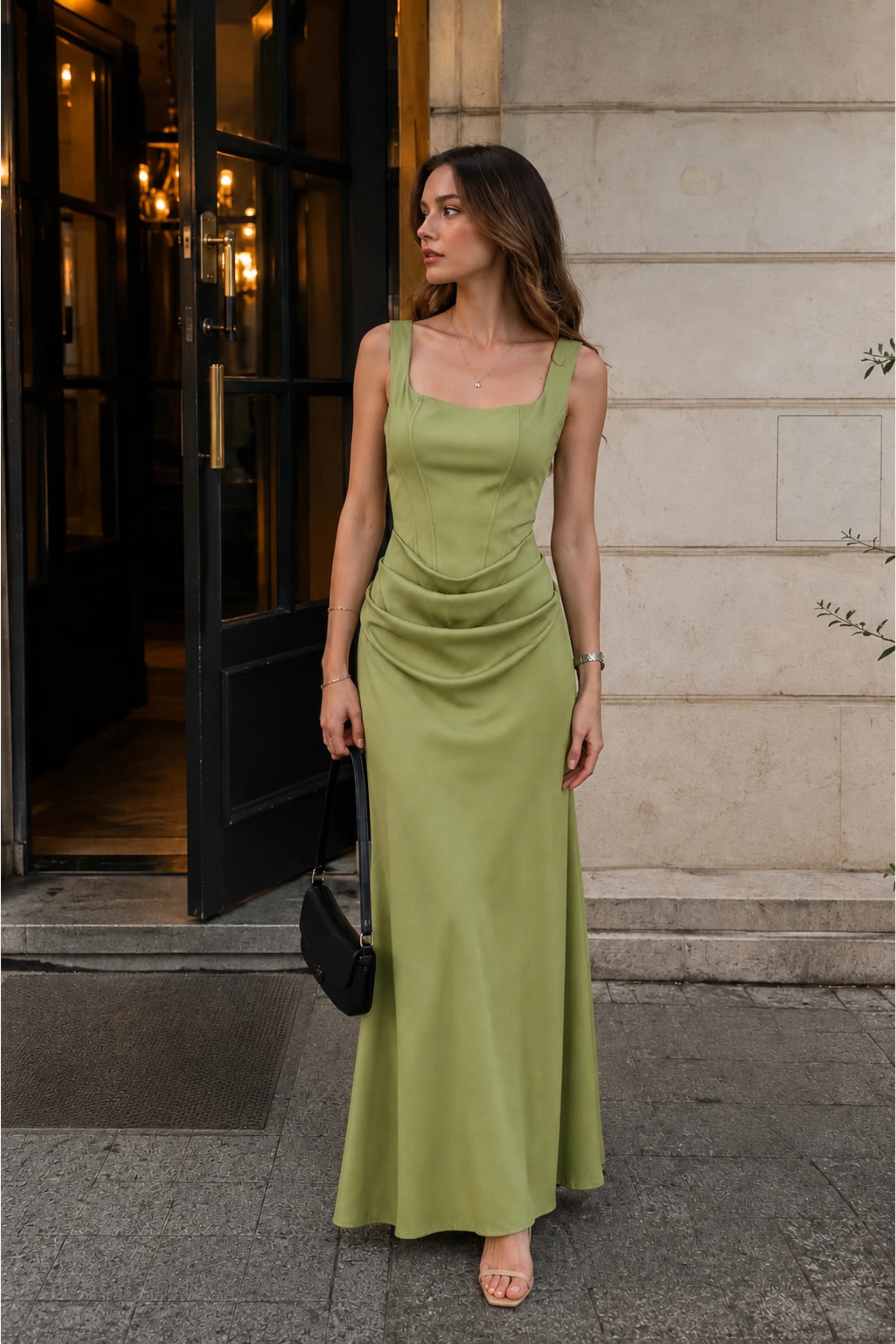 Jade Green Drape Dress