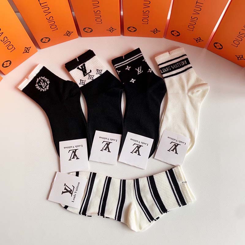 Set of 5 Pairs of Cotton Breathable Crew Socks WZ-924000241
