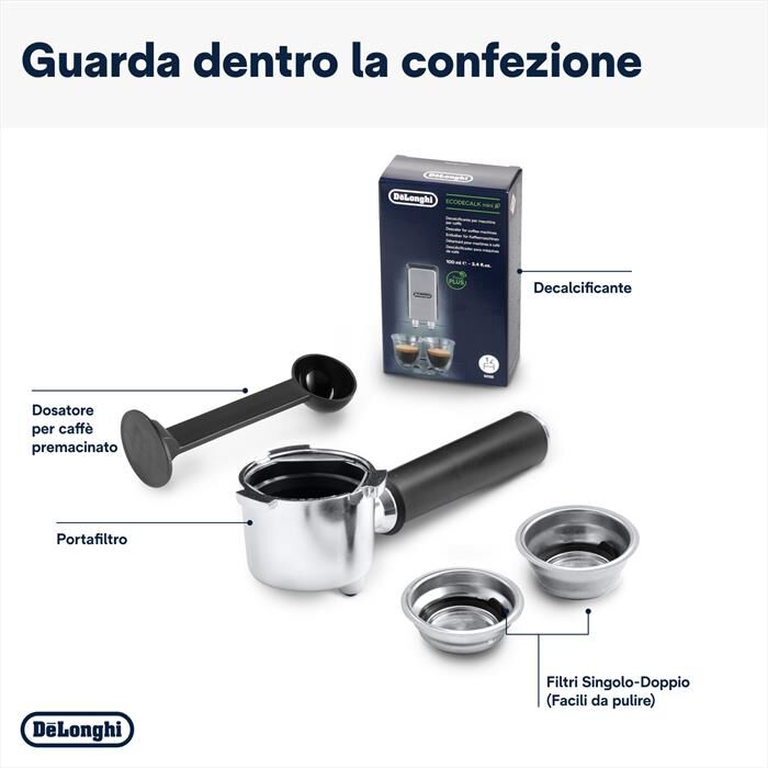 DE LONGHI - DEDICA EC685.R MACCHINA DA CAFFÈ MANUALE-Rosso