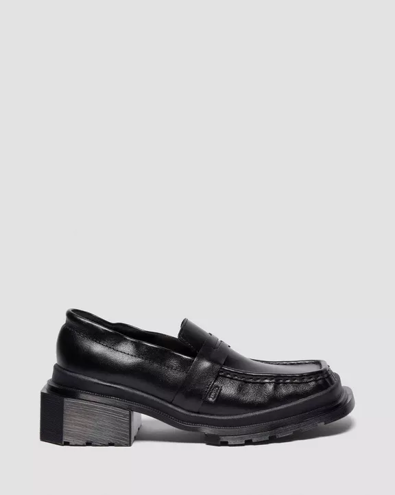 MAYBOLE SQUARE TOE RUCHED LEATHER LOAFERS