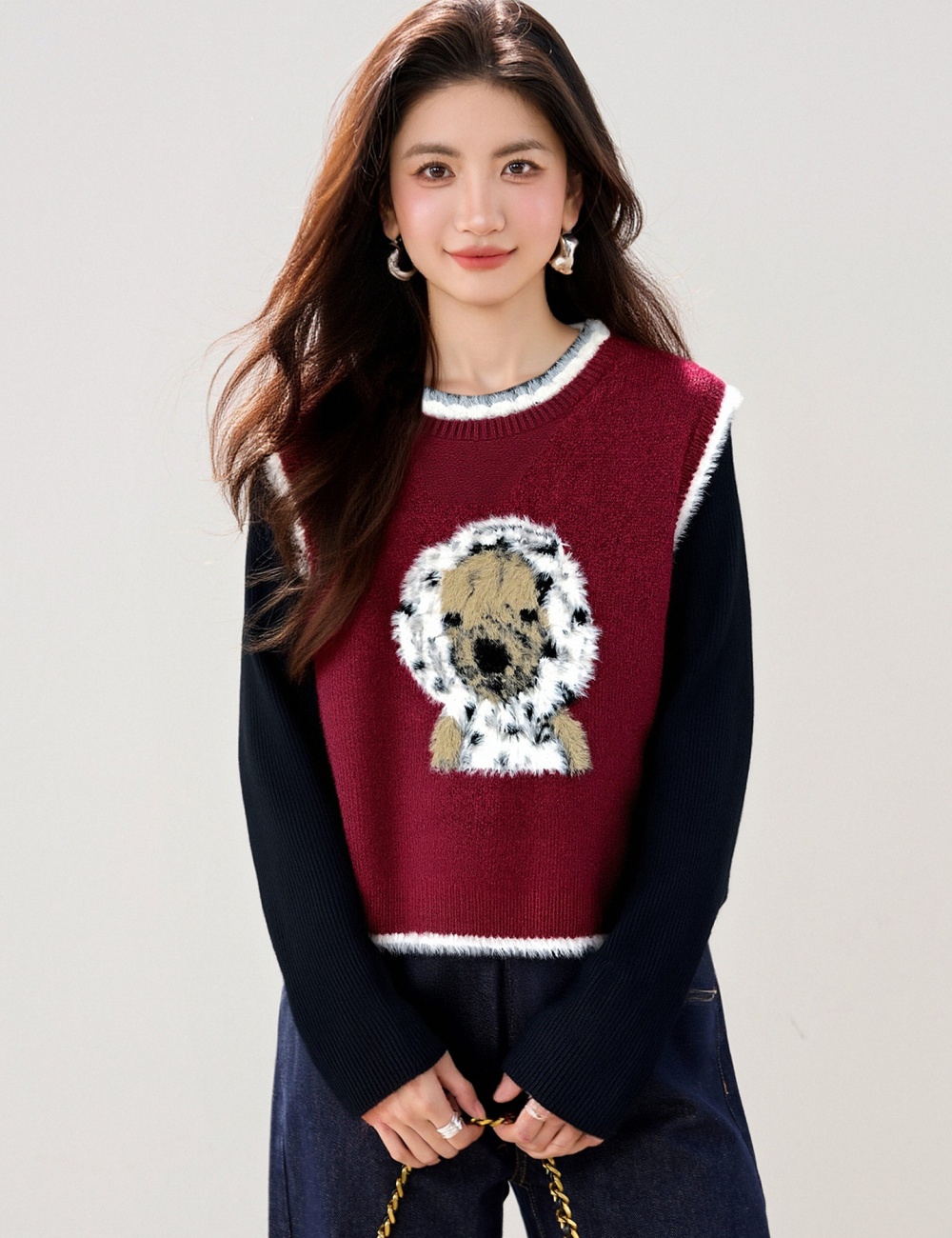 Outside the ride spring waistcoat jacquard vest