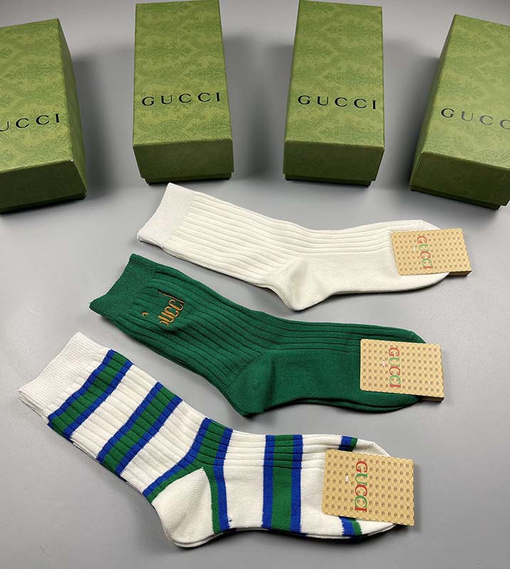 Set of 3 Pairs of Cotton Anti-bacterial Crew Socks WZ-924000182