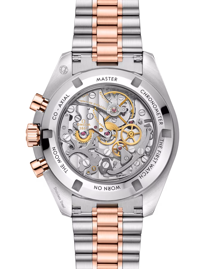 Omega Speedmaster Moonwatch Professional 42 mm Pink Dial Stainless Steel and Sedna™ 18k Rose Gold Bracelet 310.20.42.50.99.001