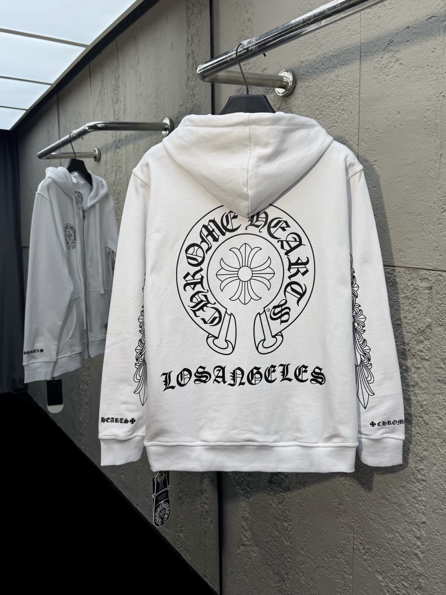 Chrome H Hooded zippered jacket