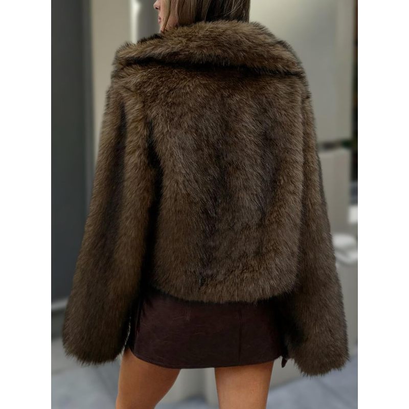 Women's Two-Tone Faux Fur Coat