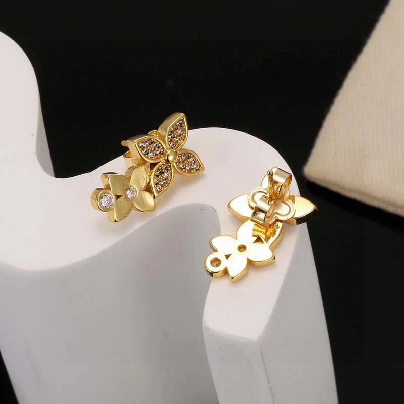 Fashion Stone-set Flowers Earrings ED-931316