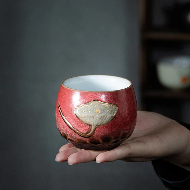 Lotus Pod Engraved Teacup Kung Fu Tea Cup