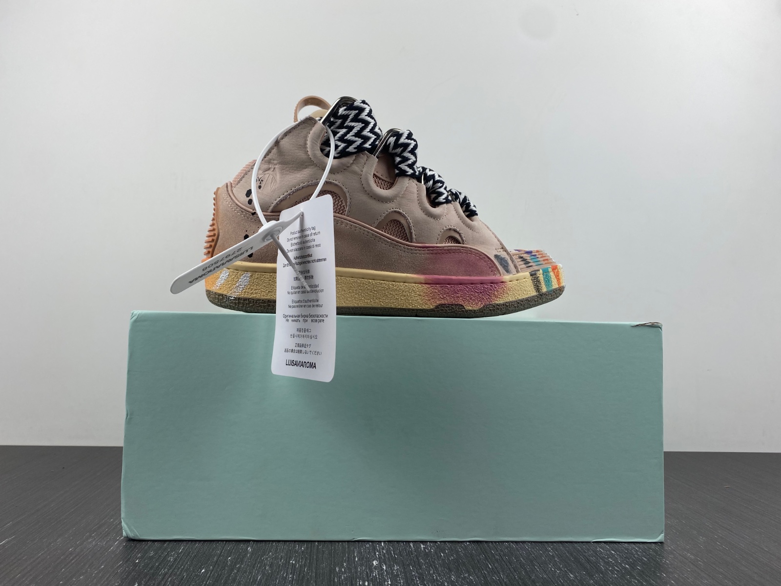 LAN Leather Curb Gallery Dept. Pale Pink Multi FW-SKDK02-DRGD-P22B5S0