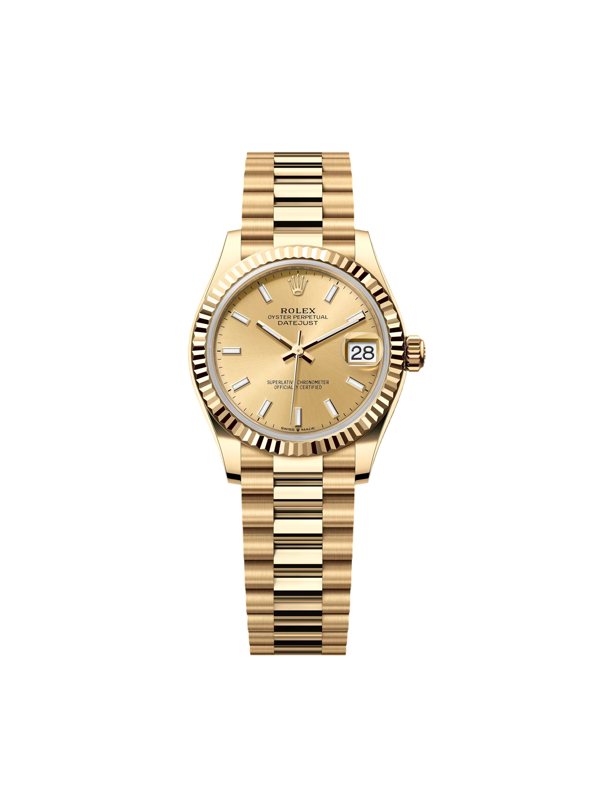 【Super Clone】RLX Datejust m278278-0040 Champagne 31mm Dial President Bracelet Watch