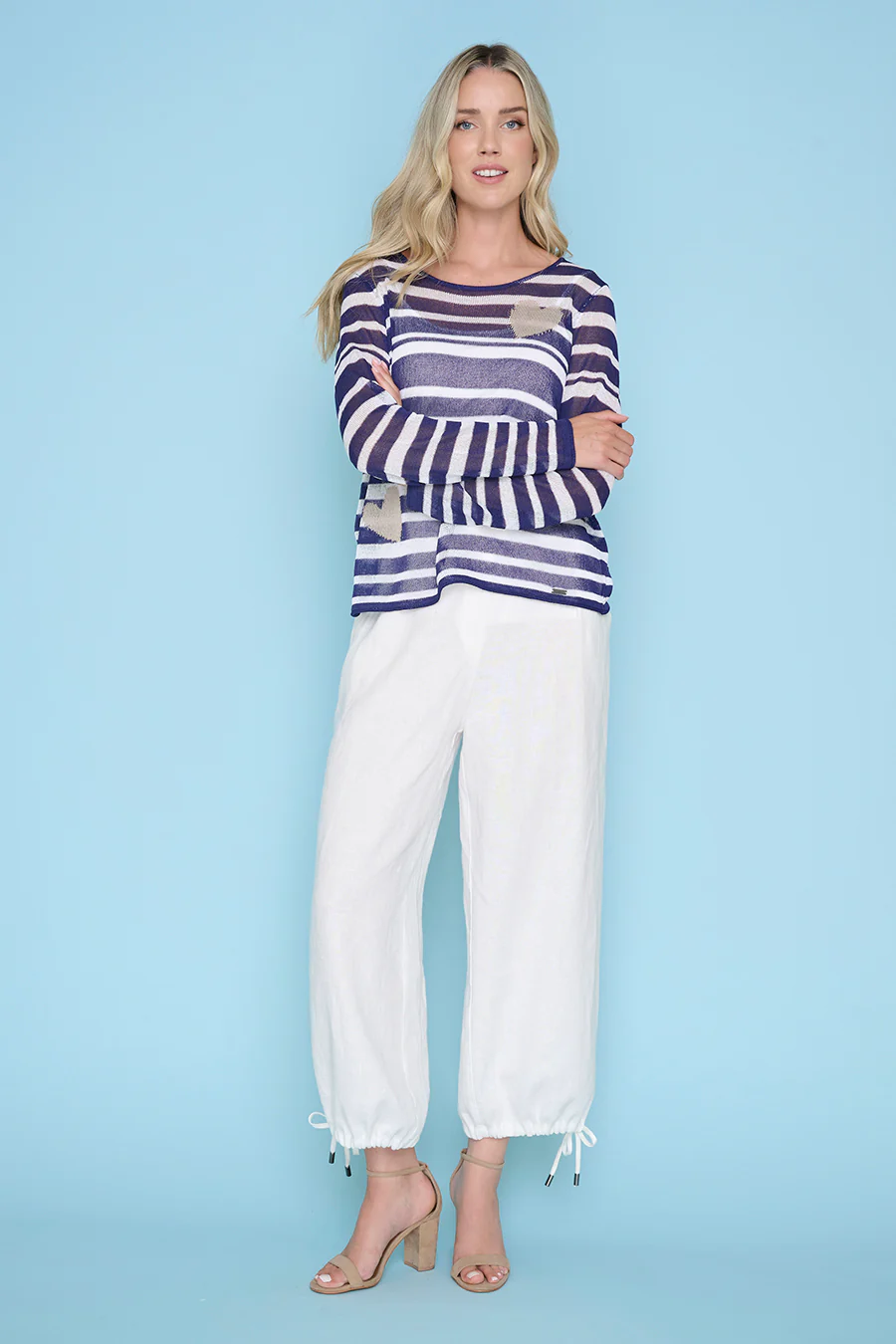 Tie-Hem Cropped Pants