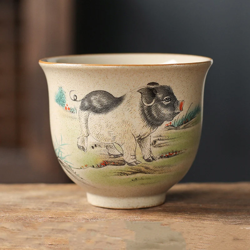 12 Chinese Zodiac Ceramic Teacup Kung Fu Tea Cup 130ml
