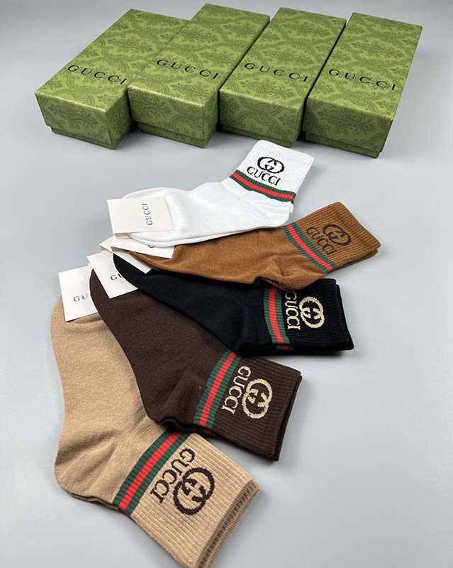 Set of 5 Pairs of Cotton Anti-bacterial Ankle Socks WZ-924000144