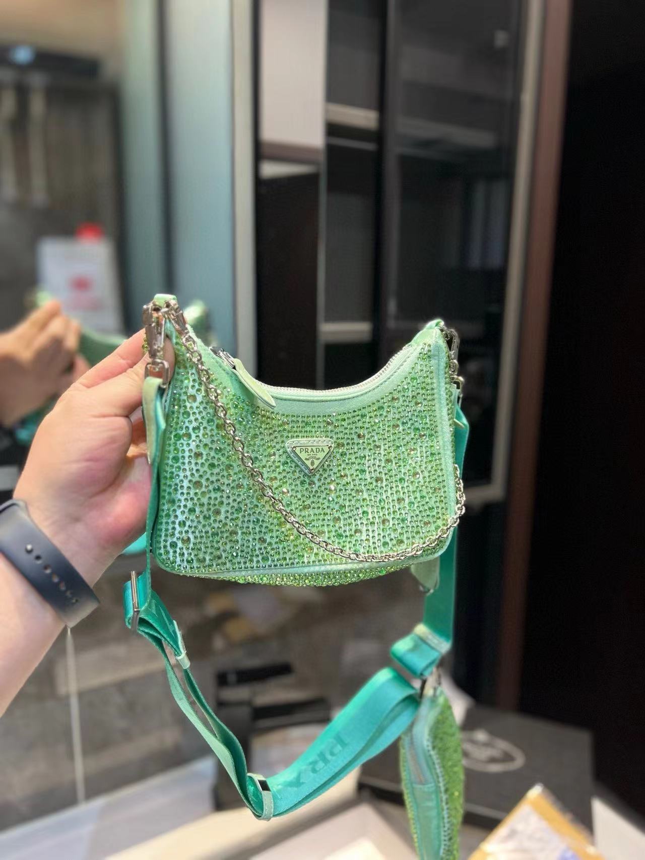 Fashion 8.7″ Full Diamonds Chains Adjustable Strap Shoulder bag with small coin purse BB-921222