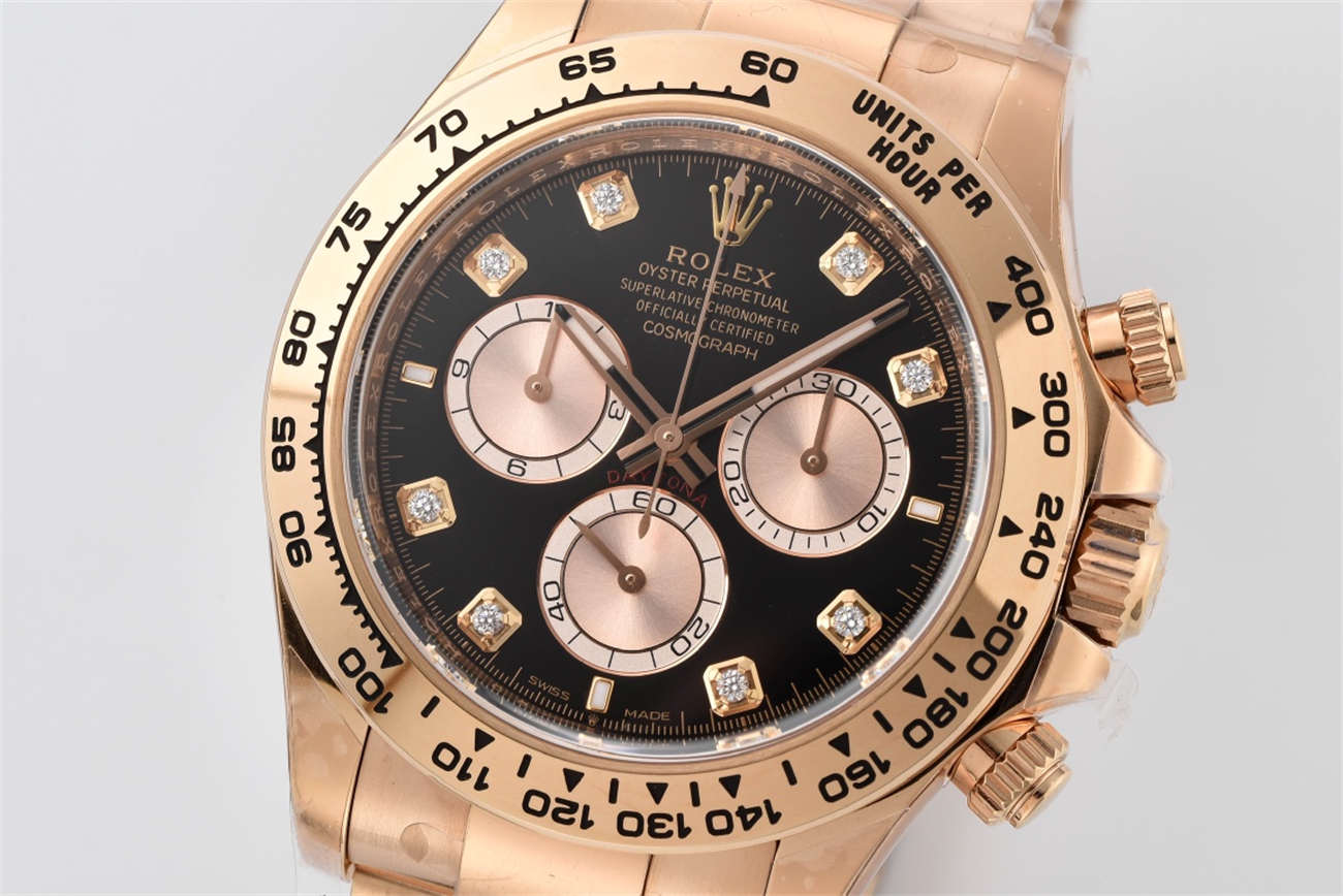 Clean Factory Rolex Daytona 126505 Diamond Dial Replica – Rose Gold (4131 Movement)