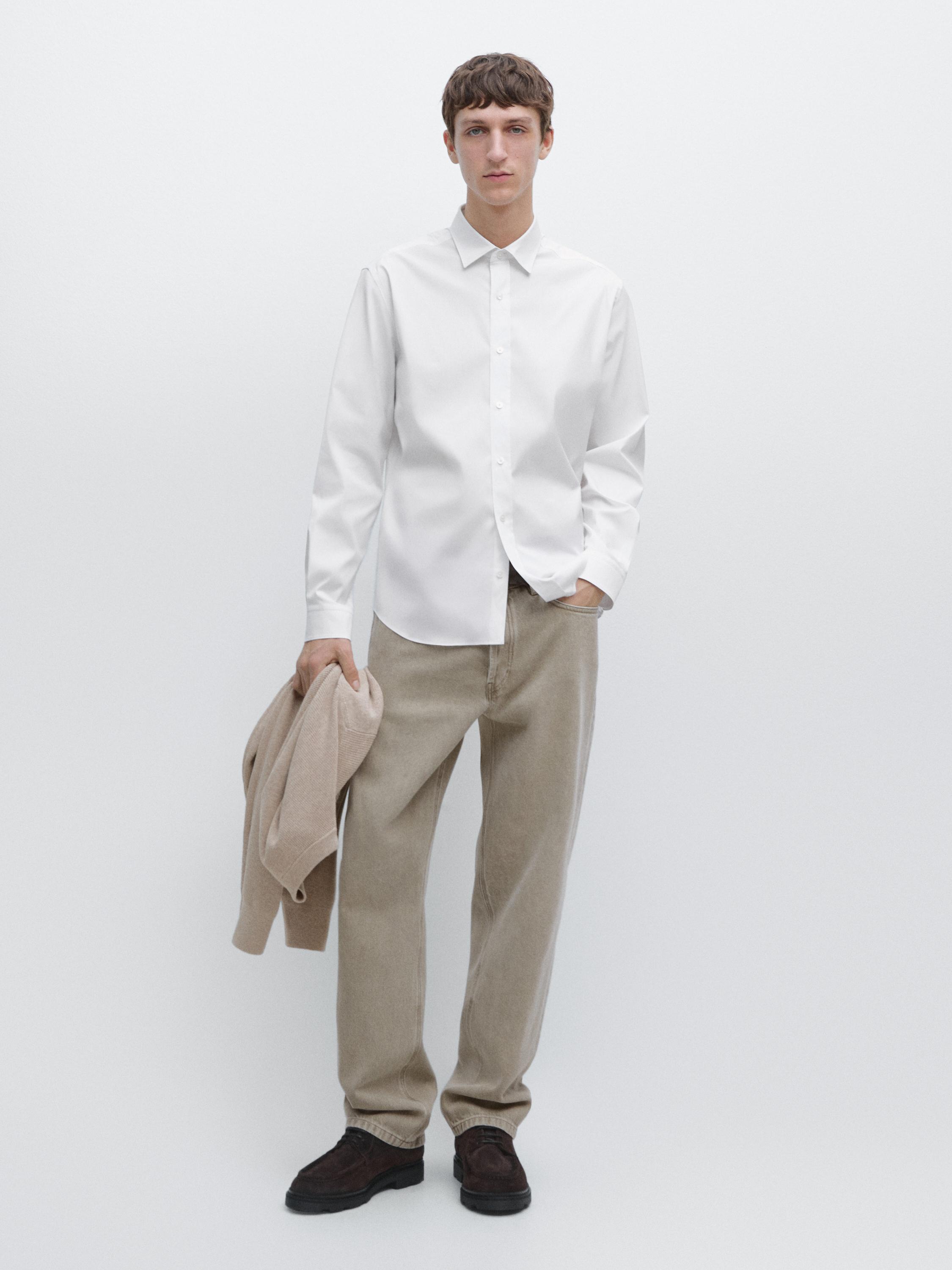 Camisa slim fit strech mezcla algodón