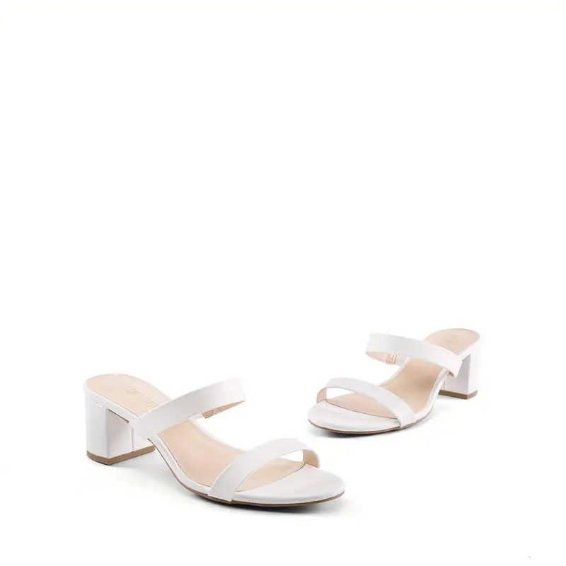 Elegant Chunky Heel Sandals – Two-Strap Open Toe