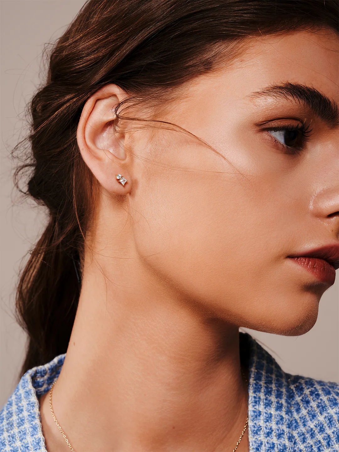 Mini Round & Square Crystal Studs