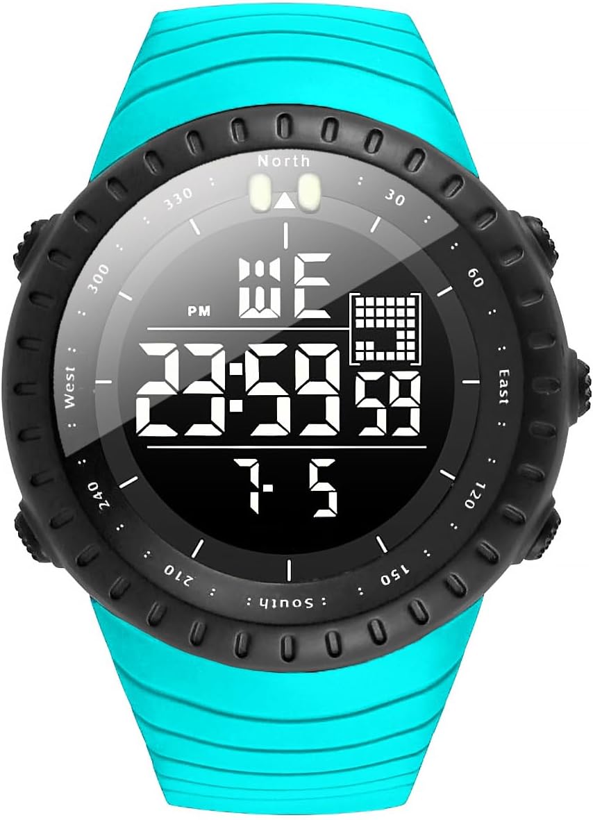 KXAITO Men's Watches Sports Outdoor Waterproof Military Digital Watch Date Multi Function Tactics LED Face Alarm Stopwatch for Men 6256