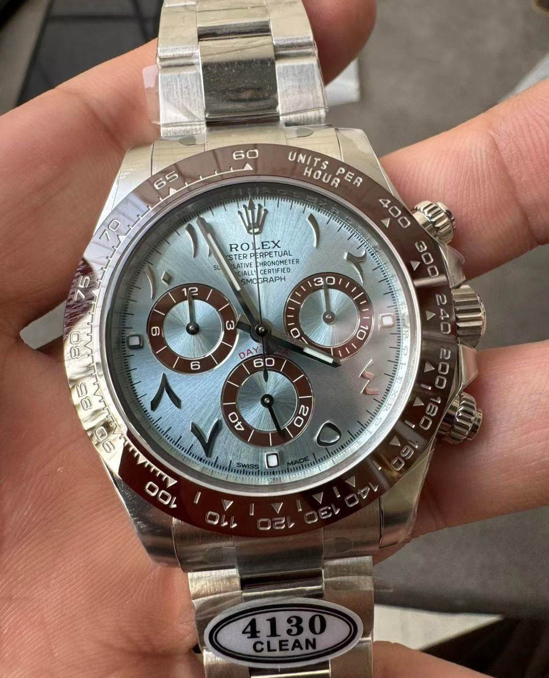 Clean Factory Daytona 116506 Middle East Dial – Ice Blue Arabic Dial