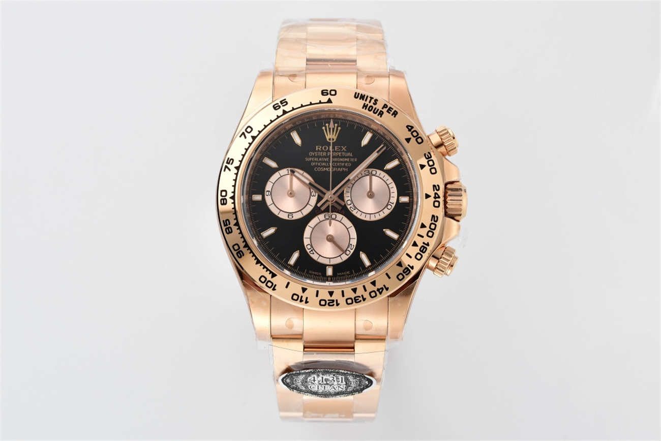 Clean Factory Rolex Daytona 126505 Replica – Rose Gold Black Dial (4131 Movement)