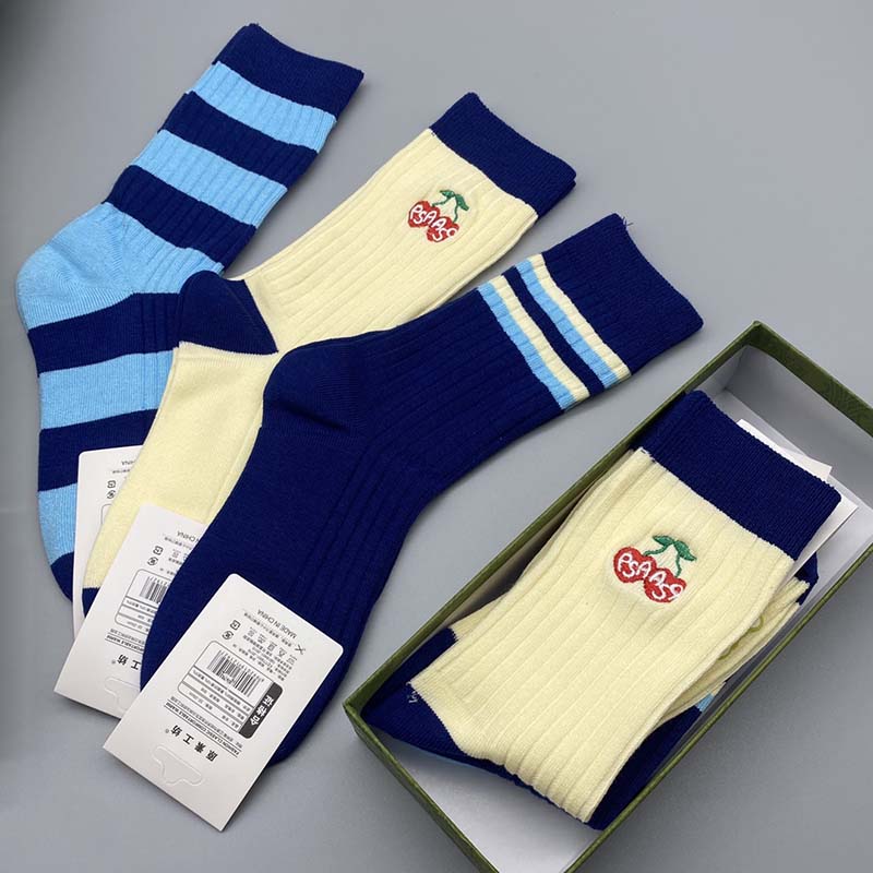 Set of 3 Pairs of Cotton Anti-bacterial Crew Socks WZ-924000177