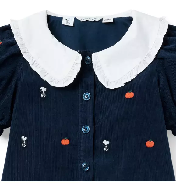 Peanuts Snoopy Embroidered Corduroy Dress