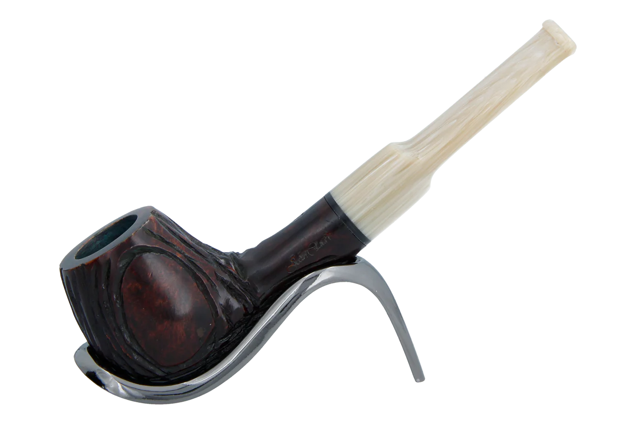 Jean Claude 9mm Filter Dark Rustic  Briar Smoking Pipe - Shape 07